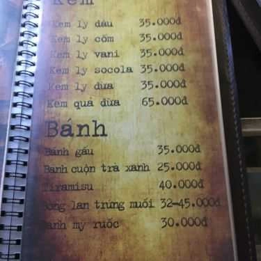 Thực đơn- Mậu Dịch Cà Phê - Tô Hiệu