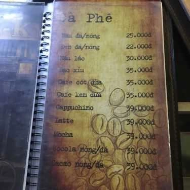 Thực đơn- Mậu Dịch Cafe