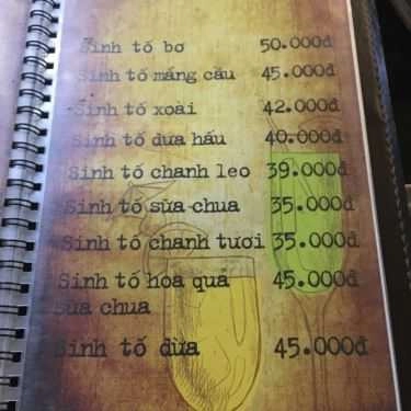 Thực đơn- Mậu Dịch Cafe