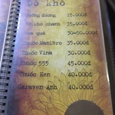 Thực đơn- Mậu Dịch Cafe