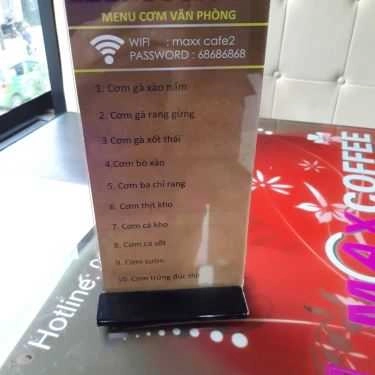 Thực đơn- Maxx Cafe - Duy Tân