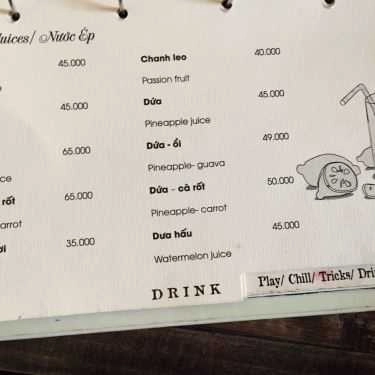 Thực đơn- Mayfair Cafe - Nguyễn Xí