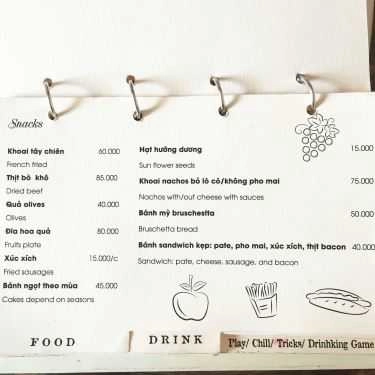 Thực đơn- Mayfair Cafe - Nguyễn Xí