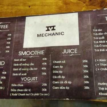 Thực đơn- Mechanic Coffee