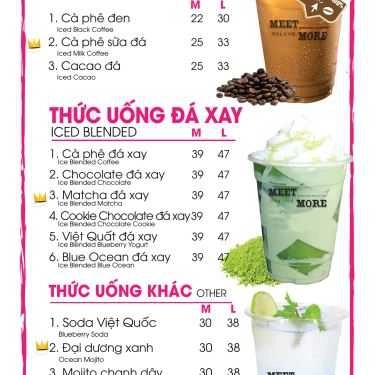Thực đơn- Cafe Meet And More - Trà sữa Hàn Quốc