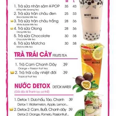 Thực đơn- Cafe Meet And More - Trà sữa Hàn Quốc