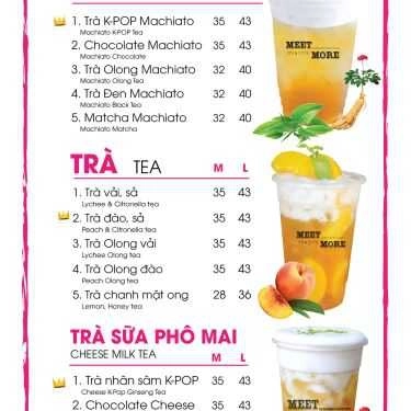 Thực đơn- Cafe Meet And More - Trà sữa Hàn Quốc