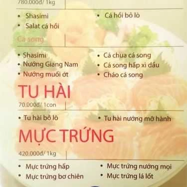 Thực đơn- Nhà Hàng Minh Quân - Cá Lăng & Cá Sông Đà