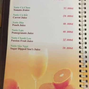 Thực đơn- Minh Tiến Coffee - Bà Triệu