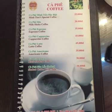 Thực đơn- Minh Tiến Coffee - Bà Triệu
