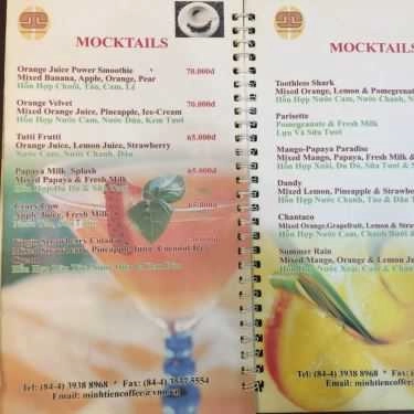 Thực đơn- Minh Tiến Coffee - Bà Triệu