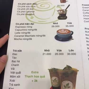Thực đơn- Missing Tea - Coffee & Fastfood