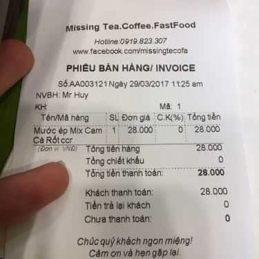 Tổng hợp- Missing Tea - Coffee & Fastfood