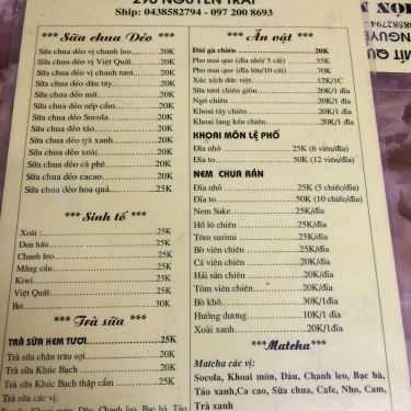Thực đơn- Cafe Mít Quán - Nguyễn Trãi