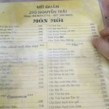 Thực đơn- Cafe Mít Quán - Nguyễn Trãi