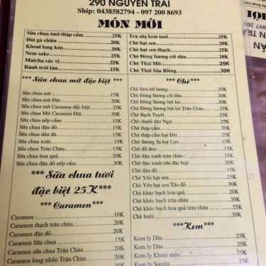 Thực đơn- Cafe Mít Quán - Nguyễn Trãi