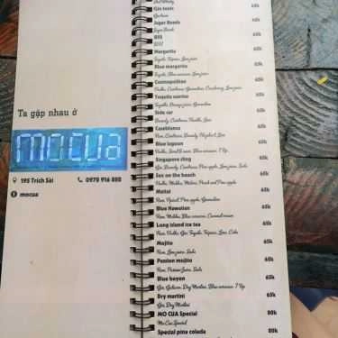 Thực đơn- Mo Cua Cafe
