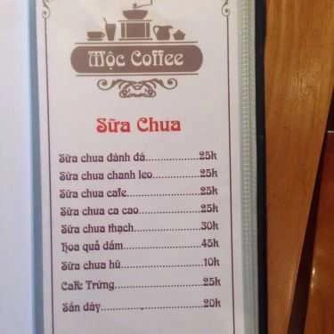 Thực đơn- Mộc Cafe - Hàm Nghi