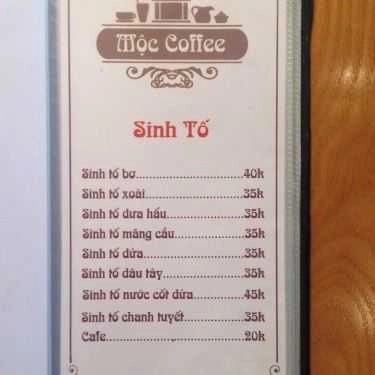 Thực đơn- Mộc Cafe - Hàm Nghi