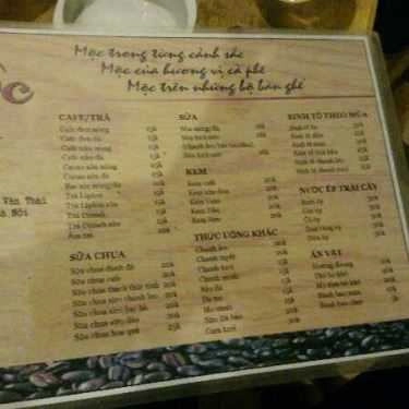 Thực đơn- Mộc Coffee - Hoàng Văn Thái