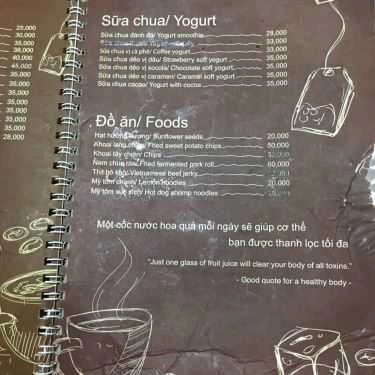 Thực đơn- Mộc Miên Coffee - Cafe Đọc Sách