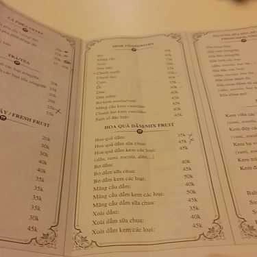 Thực đơn- Moment Restaurant & Cafe - Chung Cư The Pride