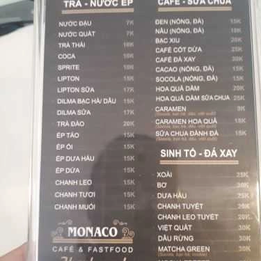 Tổng hợp- Monaco Cafe & Fastfood