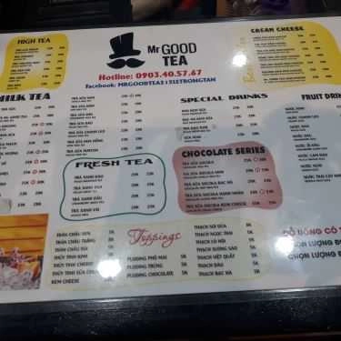 Thực đơn- Cafe Mr Good Tea - Lê Trọng Tấn