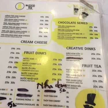 Thực đơn- Cafe Mr Good Tea - Nguyễn Khuyến