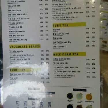 Thực đơn- Cafe Mr Good Tea - Phố Vọng