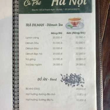 Thực đơn- Mưa Hà Nội Cafe