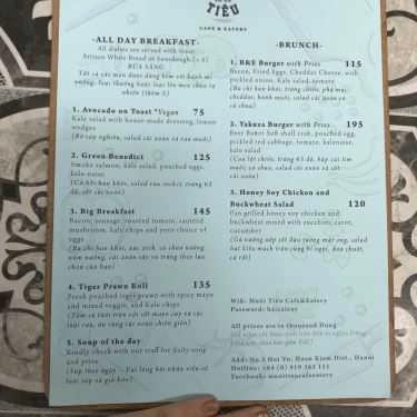 Thực đơn- Muối Tiêu Cafe & Bakery