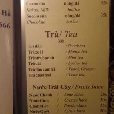 Thực đơn- My Coffee - Nguyễn Đình Thi