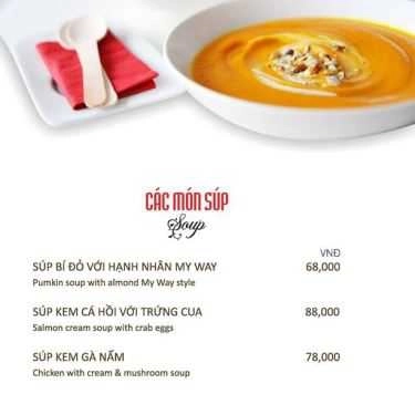 Thực đơn- My Way Cafe & Beer - 24T2 Hoàng Đạo Thúy