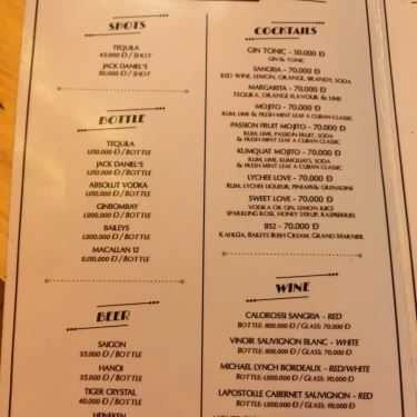 Thực đơn- Myth Tea & Cafe - Đào Duy Từ