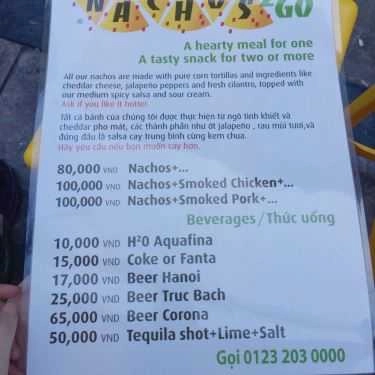 Thực đơn- Ăn vặt Nachos 2 Go - Bánh Mexico