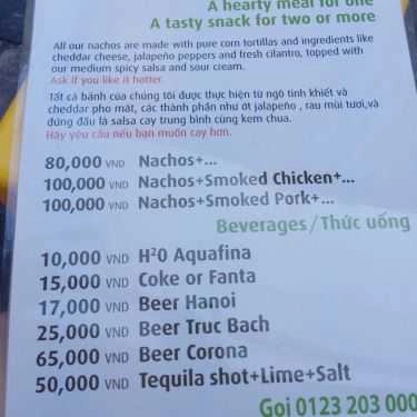 Thực đơn- Ăn vặt Nachos 2 Go - Bánh Mexico