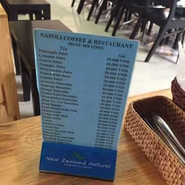 Thực đơn- Napoli Coffee
