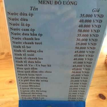 Thực đơn- Napoli Coffee
