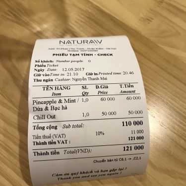 Tổng hợp- Cafe Naturaw - Nước Ép & Sinh Tố