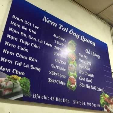 Thực đơn- Ăn vặt Nem Tai Ông Quang