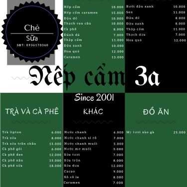 Thực đơn- Ăn vặt Nếp Cẩm 3A - Đại Học Hà Nội