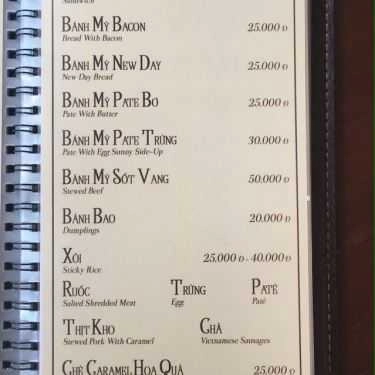 Thực đơn- New Day Coffee & Tea