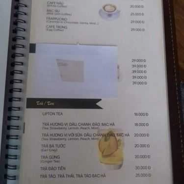 Thực đơn- Ngân Cafe - Quán Thánh