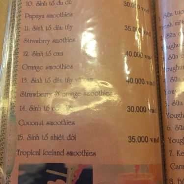 Thực đơn- Nghĩa Cafe - Hòe Nhai