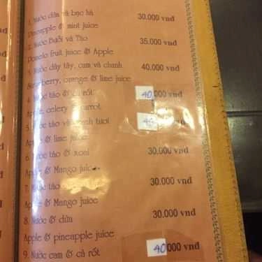 Thực đơn- Nghĩa Cafe - Hòe Nhai