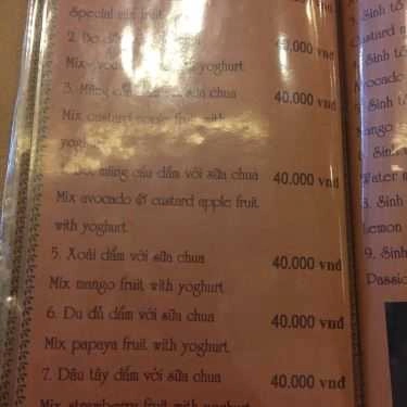 Thực đơn- Nghĩa Cafe - Hòe Nhai