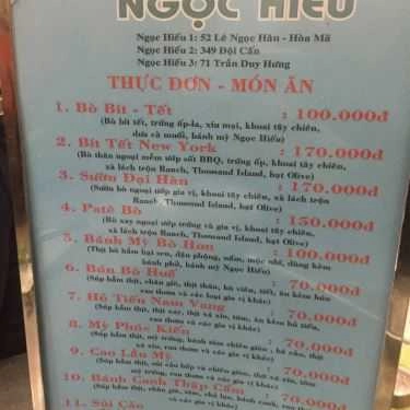 Thực đơn- Nhà Hàng Bánh Mì Huế Ngọc Hiếu - Trần Duy Hưng