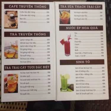 Thực đơn- Nguyên Coffee - Hàm Nghi