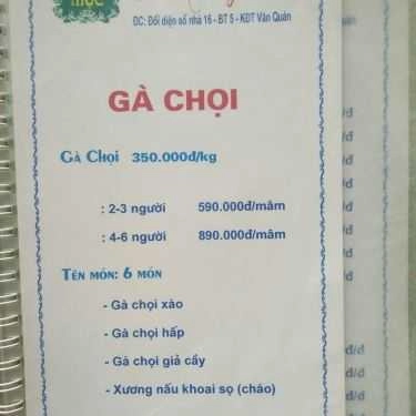 Thực đơn- Nhà Hàng Ẩm Thực Mộc - KĐT Văn Quán